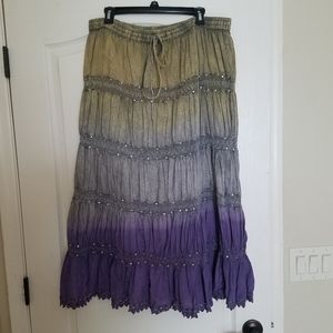Women's ombre long skirt